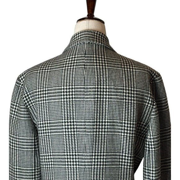 Ann Taylor Blazer Women 6 Black White Plaid Wool Single Breasted 4 Button Close - Picture 4 of 11